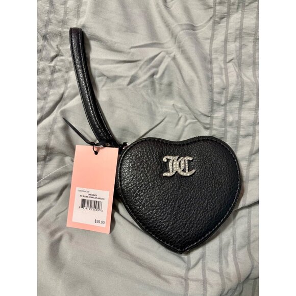 Juicy Couture Handbags - NWT: Juicy Couture Jeweled Black Heart Shape Wallet Wristlet